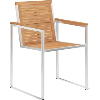 vidaXL Gartenstühle 2 Stk. Massivholz Teak und Edelstahl - Braun