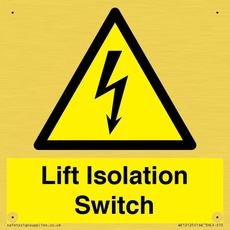 Lift Isolation Switch Schild – 100 x 100 mm – S10