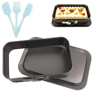 HONMINHUA Springform Rechteckig 28 x 18 cm Kohlenstoffstahl Backform Rechteckig Springform Kuchenform Große Käsekuchenform Antihaft-Backform Form Auslaufsicher