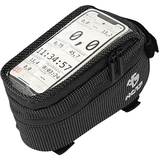 NC-17 Connect Universal Oberrohrtasche DOT / Fahrrad-, Smartphonetasche mit Klettverschluss, Staufach und Kabeldurchlass / für Smartphones aller gängigen Größen
