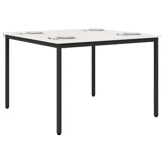 vidaXL Esstisch Weiß 110 x 110 x 75 cm Massives Kiefernholz - Weiß