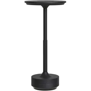 Akku-Tischleuchte , Schwarz , Metall , rund , 13x28.5x13 cm , USB-Anschluss zum Laden von Smartphones, Touch (on/off) , Lampen & Leuchten, Innenbeleuchtung, Tischlampen, Akku-Tischlampen