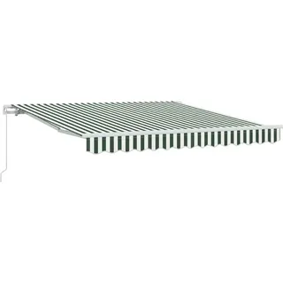 vidaXL Ausziehbare Markise Grün und Weiß 300 x 250 x 165 cm - Grün