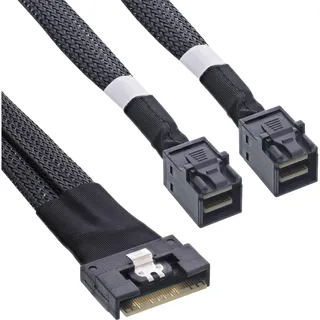 InLine Slim SAS Kabel, SFF-8654 8i zu 2x SFF-8643, 0,75m,