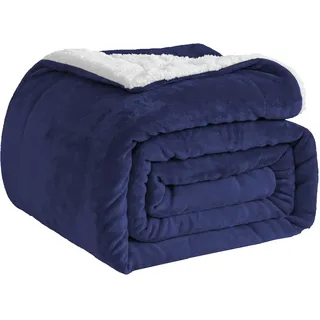 Good Nite Kuscheldecke Flauschig 130x150cm Weiche Fleece Sofadecke für Couch & Wohnzimmer Flauschige Wolldecke Grau Sherpa Decke mit Premium Flauschfleece