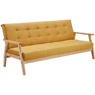 SalesFever Schlafsofa, skandinavisch Strukturstoff senfgelb 393819