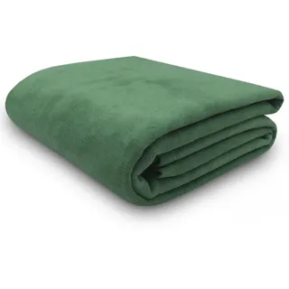 Zollner Kuscheldecke, 220x240 cm, 60% Baumwolle, 40% Polyacryl, Grün , Dunkelgrün , Naturmaterialen , 220x240 cm , Oeko-Tex® Standard 100 , Heimtextilien, Wohntextilien, Decken, Kuscheldecken