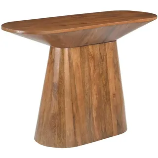Mid.you Konsolentisch , Naturfarben , Holz , Mangoholz , massiv , oval , Sockel , 40x77x120 cm , Holzmöbel, Holztische, Wohnzimmertische Holz, Konsolentische Holz