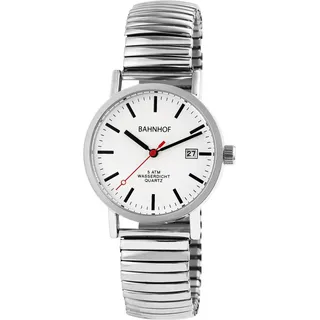 Bahnhof Herrenuhr mit Edelstahlzugarmband - Silber