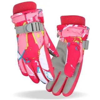 Fengzio Skihandschuhe für Kinder wasserdichte und Winddichte Winterhandschuhe Warm Sporthandschuhe Snowboard Handschuhe für Outdoor-Sport in Winter Fahrradhandschuhe Warme Handschuhe