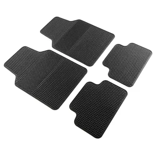 Walser Universal Auto-Gummimatten-Set EVO, Automatten 4-teilig zuschneidbar, Universal Fußraummatte Auto, PKW-Fußraummatten schwarz