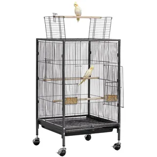 Vevor Vogelkäfig Vogelvoliere 46 x 46 x 77 cm schwarz