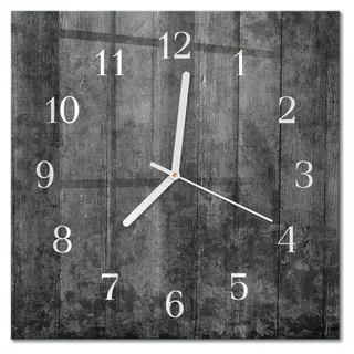 Tulup Glasuhr Wanduhr Küchenuhr Echt-Glas 30x30 cm Modern Dekorativ Geräuschlos Weiße Zeiger - Holz - Schwarz