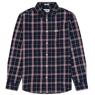 Wrangler 1 Pkt Langarmhemd - Red Indigo - S