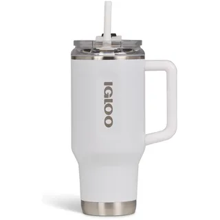 IGLOO TRAVEL MUG 32 Thermobecher 900ml Edelstahl mit Strohhalm – auslaufsicherer Isolierbecher, kohlensäuregeeignet, BPA‐frei – hält Getränke 12h heiß & 48h kalt, ideal für unterwegs