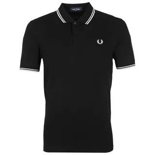 Fred Perry Herren Poloshirt schwarz Slim Fit, schwarz, NOS