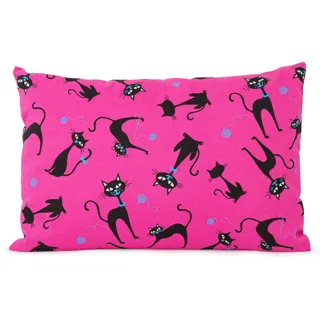 Lavendelkissen 30x20cm, Katze-pink + Bio Inlett natur - Bio-Lavendelblüten - Duftkissen Kräuterkissen