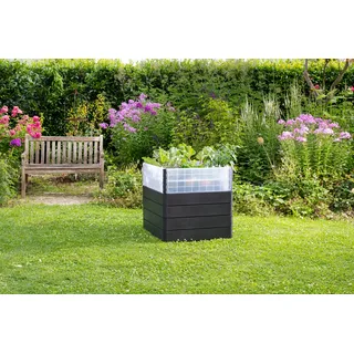 GARANTIA Hochbeet Ergo Quadro Turbo L 80 x 80 x 75 cm Schwarz