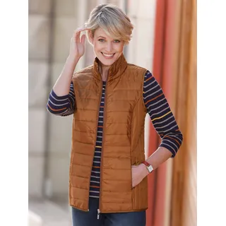Steppweste CLASSIC BASICS, Damen, Gr. 56, braun (cognac), 100% Polyester, Futter:100% Polyester, unifarben, Westen Steppweste