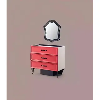 Klassisches Sideboard Kommode Schrank Kommoden Schlafzimmer Rot Holz