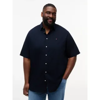 Kurzarmhemd "BT-FLEX POPLIN SOLID", Herren, Gr. 3XL, N-Gr, desert sky, Web, Obermaterial: 100% Baumwolle, TOMMY HILFIGER BIG & TALL, regular fit normal, Rundhals, eingesetzt abgesteppte Kante, Hemden Kurzarmhemd, Große Größen