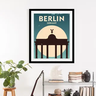 Bild QUEENCE "Berlin", weiß (farbe rahmen: schwarz, farbe bild(er): weiß), B:50cm H:70cm, Acrylglas, Holz, Papier, Bilder, Bild, gerahmt
