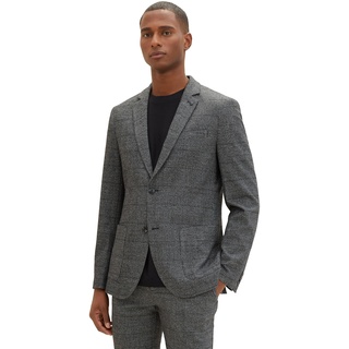 TOM TAILOR Herren Casual Sakko mit Reverskragen, grey black grindle check, 50