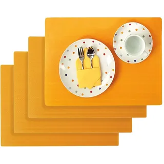 Westmark Tischsets/Platzsets, 4 Stück, 45 x 32,5 cm, Polypropylen, Lebensmittelecht, Abwischbar, Gelb/Sonnengelb, Saleen Edition: Coolorista