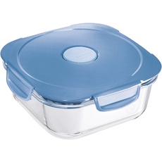 Bild PICNIK - Glas-Lunchbox, Frischhalte-Dose CONCEPT, mikrowellengeeignet, 1,2 l blau, Vorratsbehälter, Blau