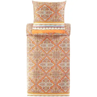 BASSETTI MARECHIARO Bettwäsche + 1 Kissenhülle aus 100% Baumwollsatin in der Farbe Orange O1, Maße: 135x200 + 1 K 80x80 cm - 9327376