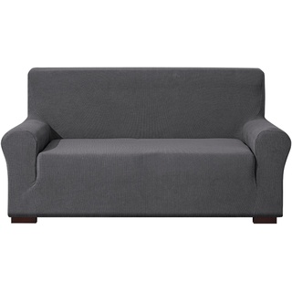 EBETA E Elastisch Sofa Überwürfe Sofabezug, Stretch Sofahusse Sofa Abdeckung Hussen für Sofa, Couch, Sessel 2 Sitzer (Dunkelgrau, 145-185 cm)