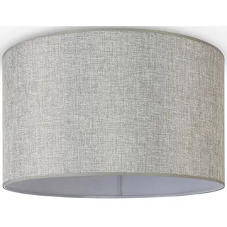 Paco Home Deckenleuchte »HUGO CANVAS UNI COLOR« E27 Esszimmer Stoffschirm Einfarbig Leinen Skandinavisch Deckenleuchte, grau