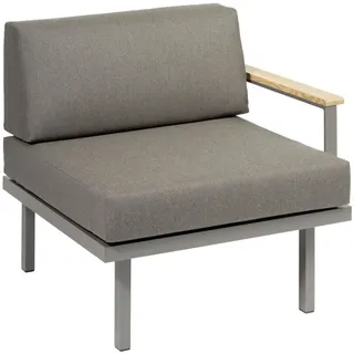 Sylt Holz Modul 75 x 85 cm Arm links - 08 - grau metallic D11 - naturegrey