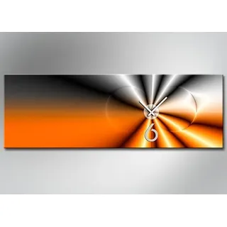 4359 Dixtime Designer Wanduhr, Wanduhren, Moderne Bürouhr 35cm x 100cm - Orange
