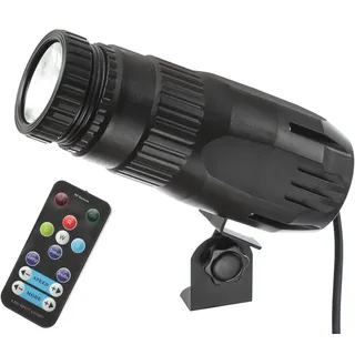SATISFIRE Pinspot Punktstrahler für Discokugeln POINT 15W RGBW LED Fernbedienung, Programme