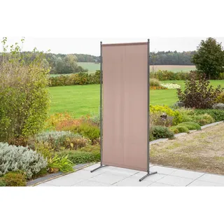 Merxx Garten-Paravent 1200 x 188 cm Silber/Taupe Textil