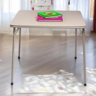 FurnitureR Quadratische Tische für Kinder, robuste Metallstruktur und MDF, gepolsterte Tischplatte aus Kunstleder, faltbar und tragbar, für Schlafzimmer, Lesen, Schreiben, Zeichnen, 86 x 86 cm