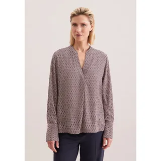 Seidensticker Klassische Bluse Tunika Tupfen, burgund,