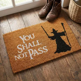 getDigital You Shall Not Pass Fußmatte - Türmatte mit berühmter Fantasy-Szene - Kokosfaser