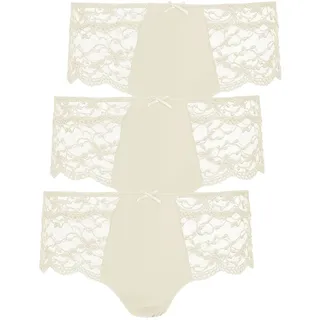 Hipster NINA VON C. "3er Pack Damen Hipster Silver Edition", Damen, Gr. 40, beige (champagner), Obermaterial: 86% Polyamid PA. 14% Elasthan EL., Unterhosen Hipster