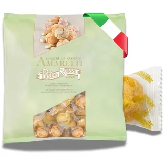 Pietro Rossi Weiche Amaretti 750G [EINZELN VERPACKT] - mit 37,5% Aprikosenkernen - Italienisches Kaffeegebäck - Perfekt zum Kaffee, Heißgetränken & als Dekoration - Traditionelle Rezeptur