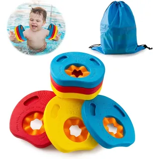 Schwimmscheiben für Kinder 6Pcs Schwimmen Float Discs mit Aufbewahrungstasche Arm Schwimmplatte Eva Rund Delphin Schwimmscheiben Geeignet für Junge Mädchen im Alter von 3-6 Jahren Schwimmen zu Lernen