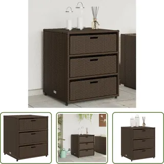 The Living Store Gartenschrank Braun 55x59x69 cm Poly Rattan - Braun