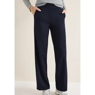 Stoffhose CECIL "Style NEELE", Damen, Gr. XL (44), Länge 30, blau (universal blau), Web, Obermaterial: 84% Polyester, 16% Viskose. Futter: 100% Polyester, unifarben, loose fit lang, Hosen Stoffhose, Wide Leg