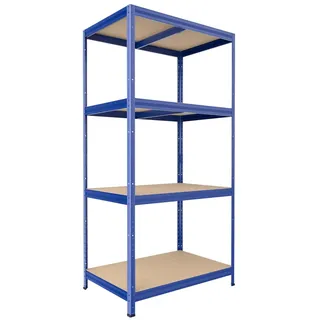Metallregal mit Holzböden Biedrax 45 x 75 x 180 cm blau - 4 Fachböden MDF