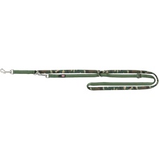 TRIXIE Hundeleine Premium M–L, 2,00 m 20 mm in Camouflage/waldgrün - verstellbare Leine mit belastbaren Gurtband - für mittelgroße bis große Hunde - 1987623