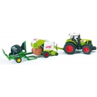 bruder 02121 - Claas Rollant 250 Rundballenpresse - 1:16 Ballenpresse Landwirtschaft Bauernhof Erntemaschine Feldarbeit Traktor-Anhänger Stroh Heu Rundballen - Grün, Weiß, Gelb