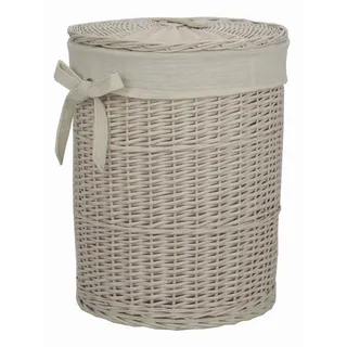 Landscape Wäschekorb , Beige , Holz, Textil , Weide , massiv , 20 l , rund , 46 cm , Innenfutter, handgemacht , Haushalt & Reinigung, Wäschepflege, Wäschekörbe & Wäschetonnen