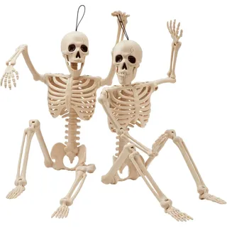 JOYIN 2er Set 61 cm Halloween-Skelette mit beweglichen Gelenken
