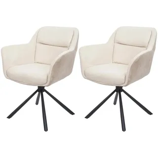 MCW Esszimmerstuhl K33 Kunstleder Creme 2er-Set